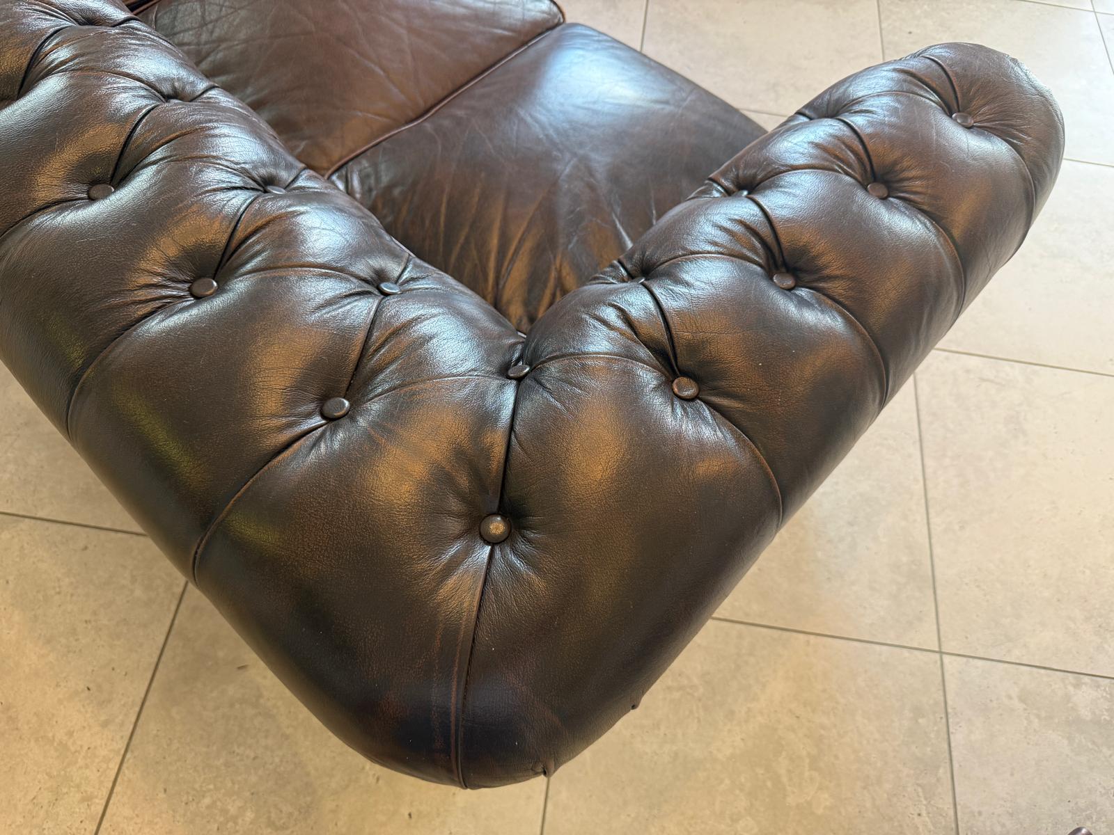Chesterfield 3er Clubsofa Couch Zigarrenbraun D2756