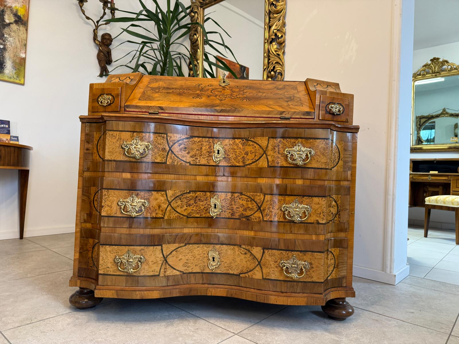 Authentischer Barock Schreibsekretär Sekretär Kommode Antiquität  G2374