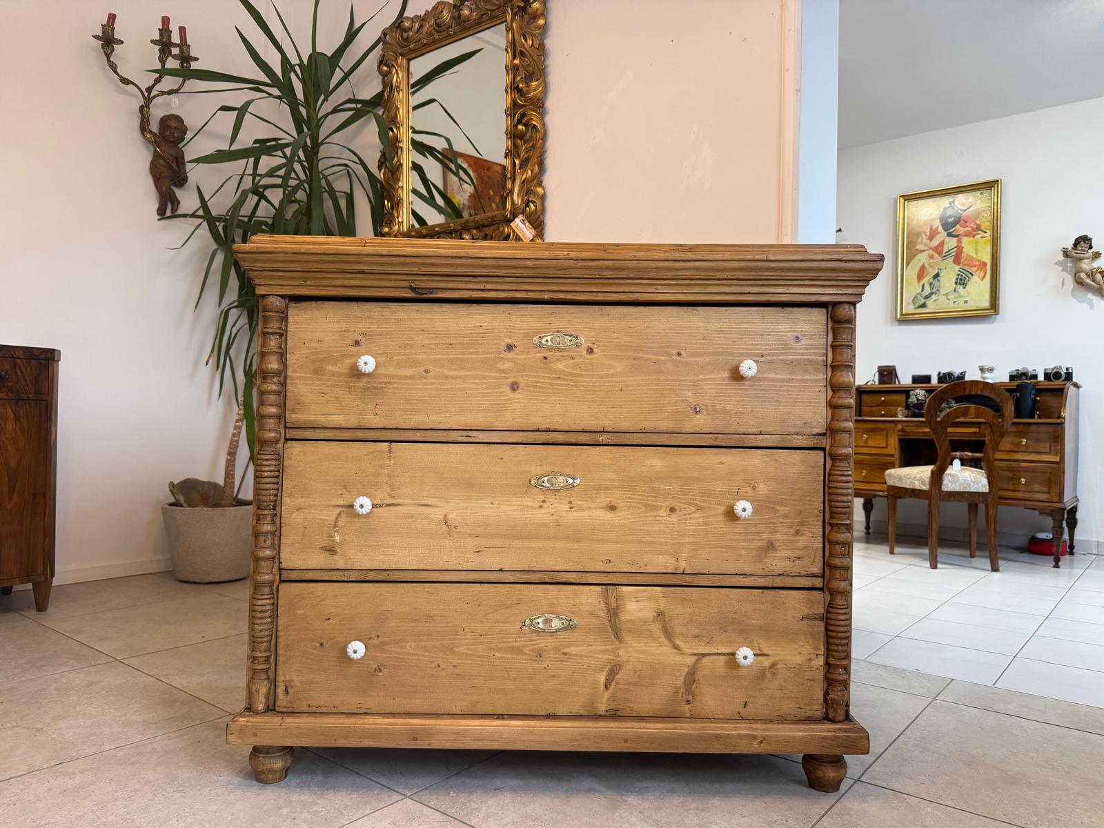 Originale Gründerzeit Kommode Restauriert Weichholz Antik G2079