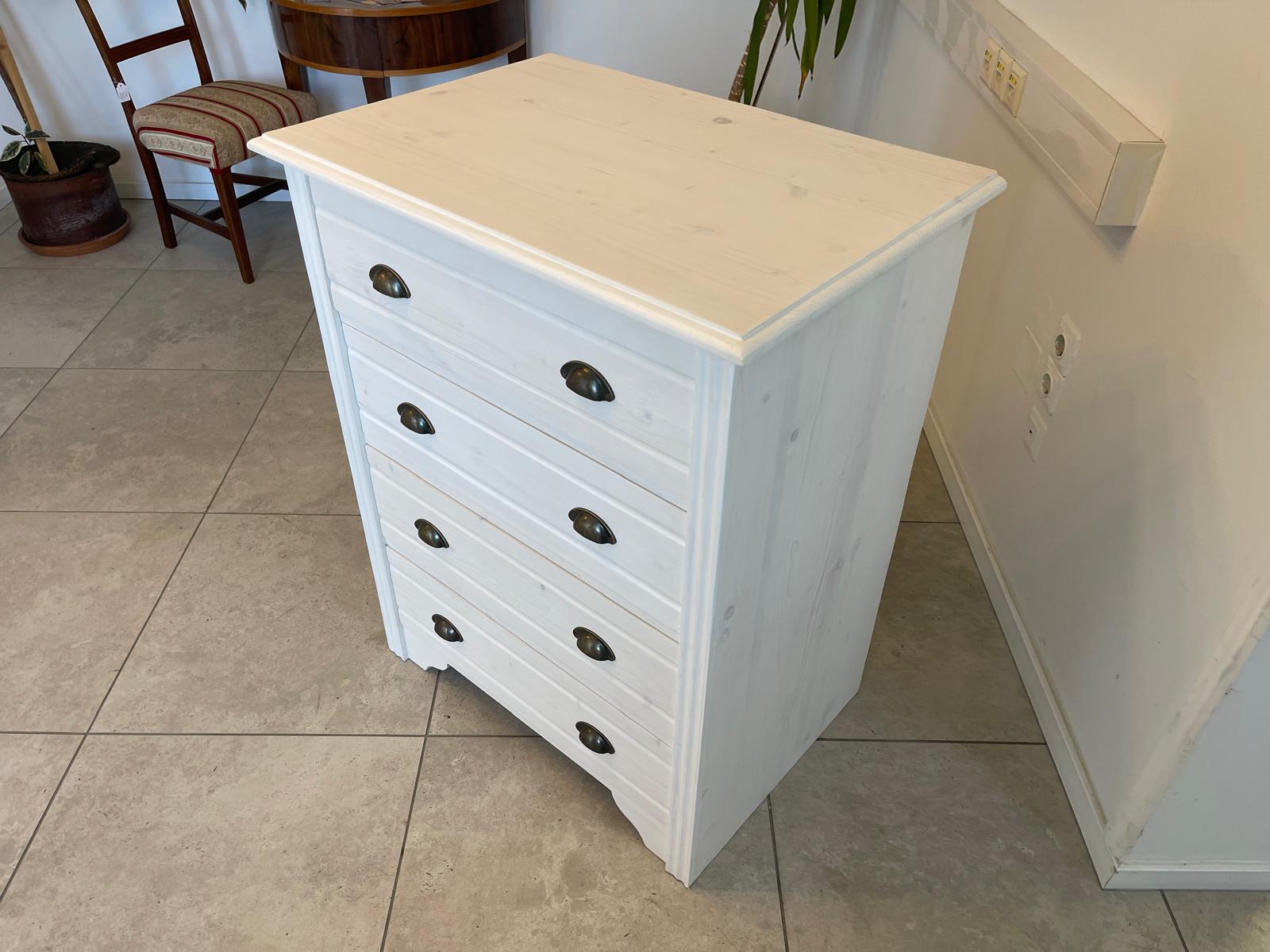 Bäuerliche Anrichte Sideboard Kommode Naturholz Fichtenholz Weiss G1073