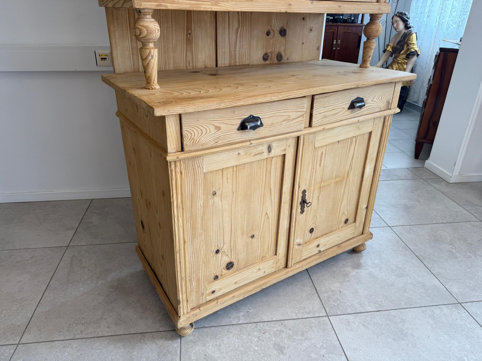 Restaurierte Gründerzeit Küchenschrank Vitrinenschrank Bauernschrank Bauernmöbel G1988