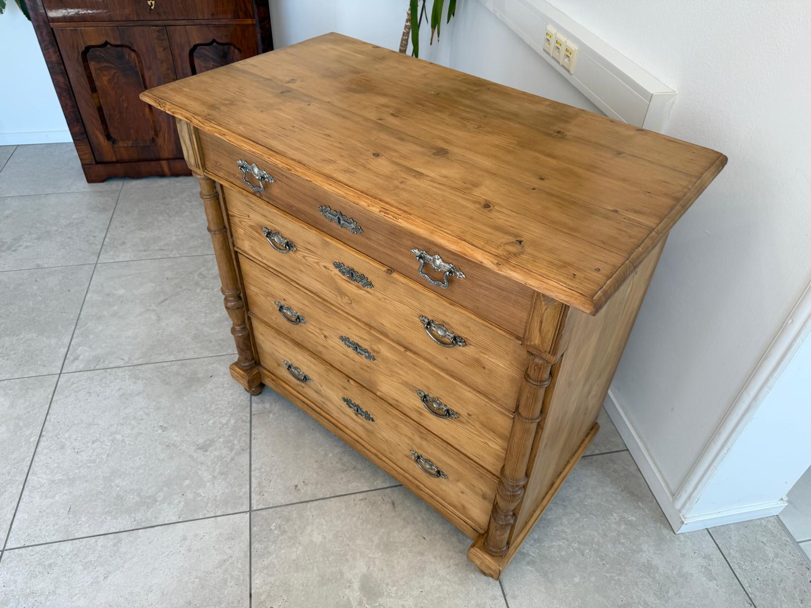 Restaurierte Gründerzeit Kommode 4 Laden Fichtenholz Bauernmöbel G1843