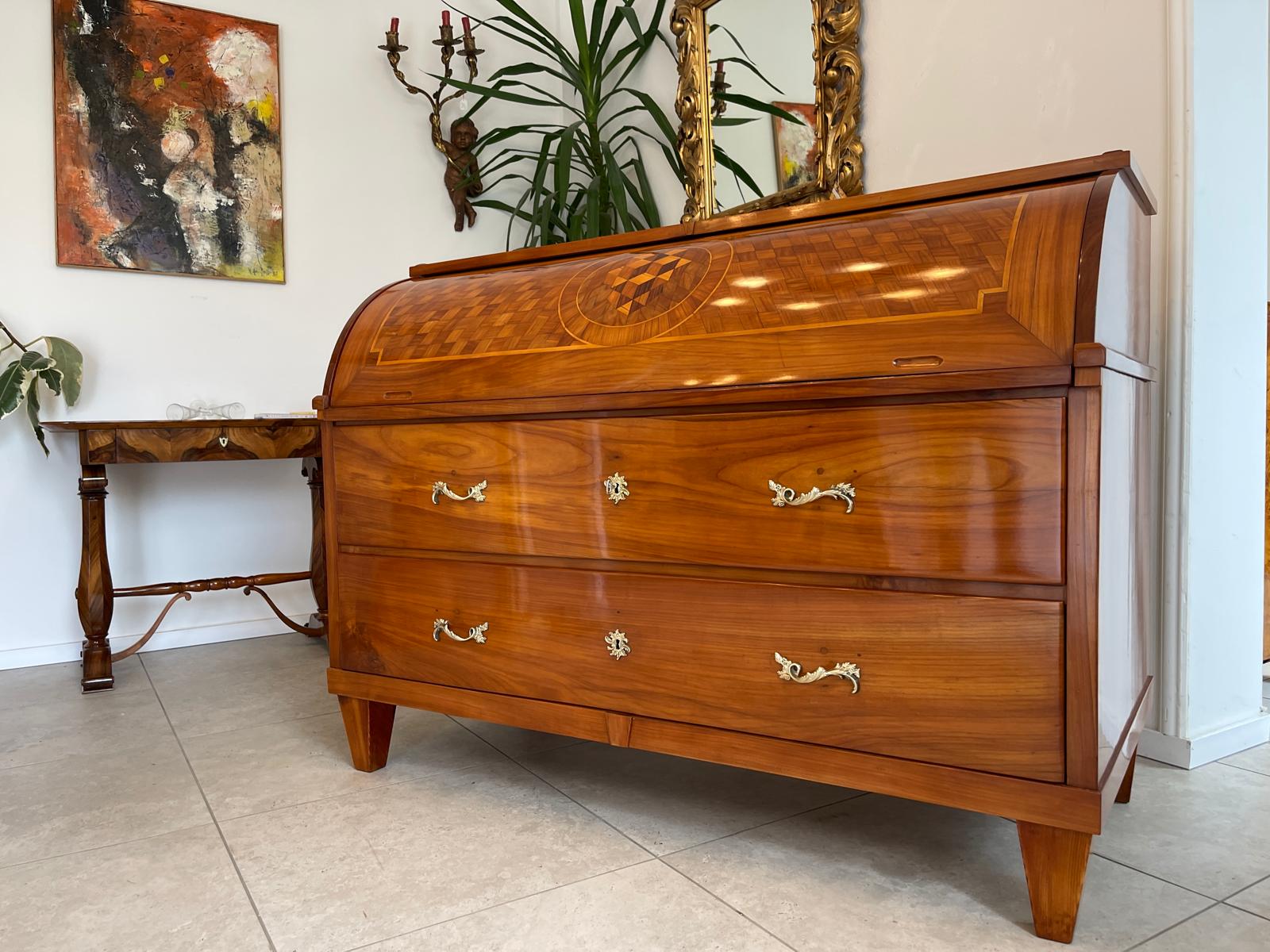 Sale Restauriert Barocker Sekretär Schreibtisch Wurzelholz G1682