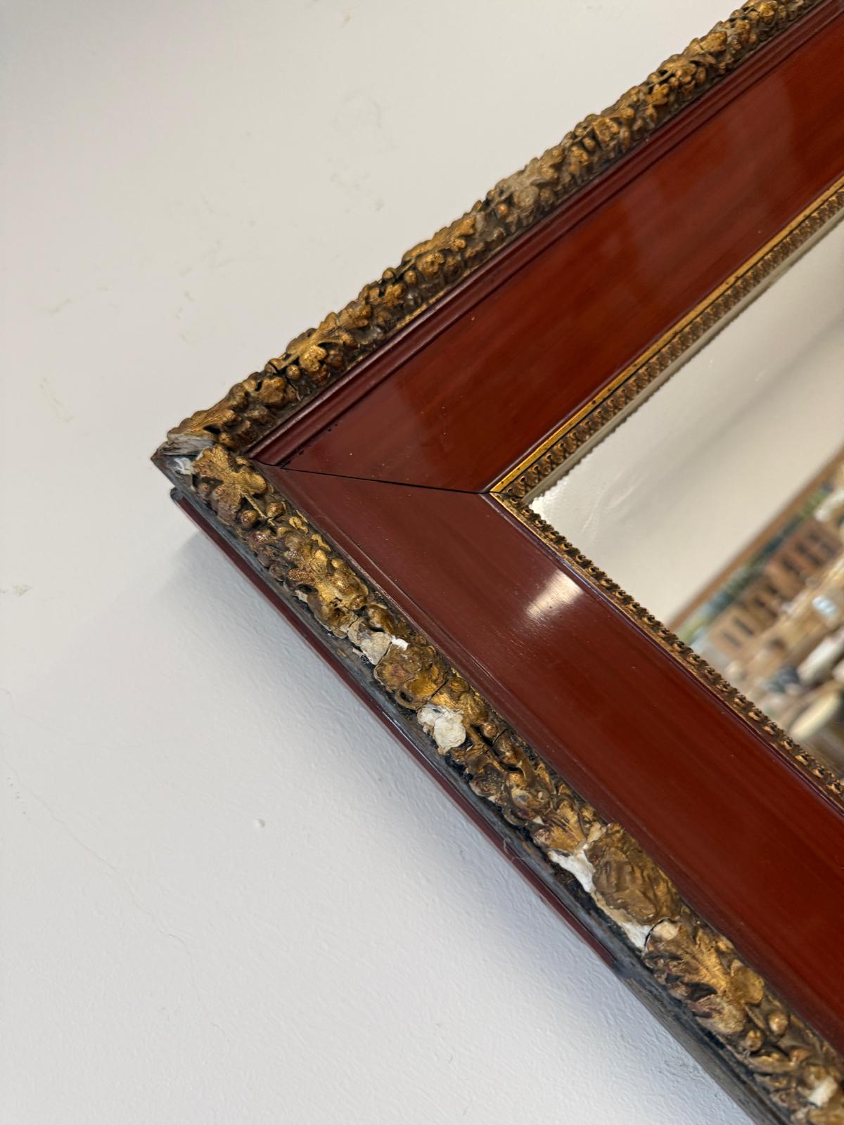 Biedermeier Spiegel Wandspiegel Original Nussholz Furniert Antiquität D2503