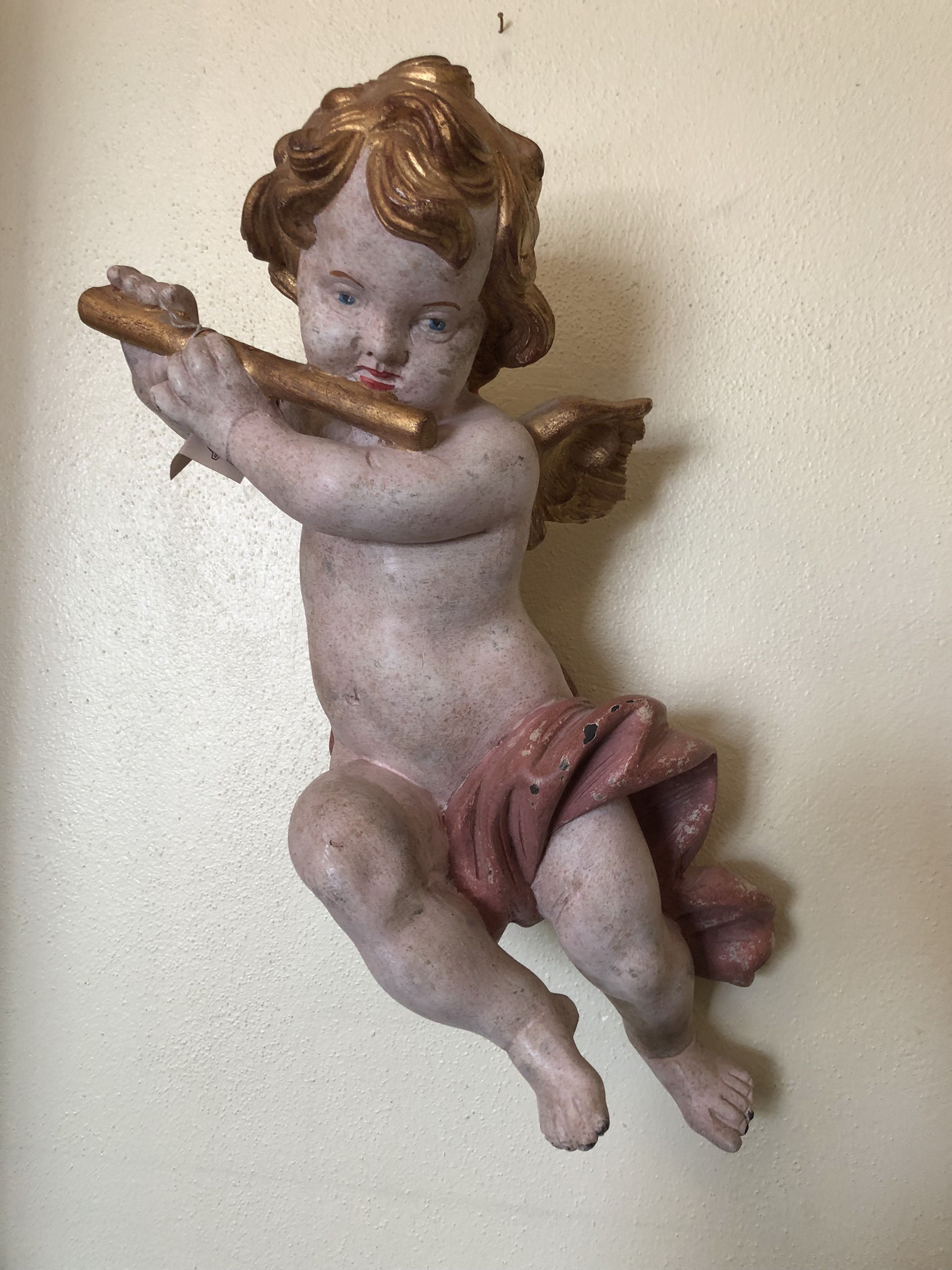 antike-bauernstube-barock_130 hölzerne Engelsfigur Engel Holzfigur Kirchliches Wesen Z1550
