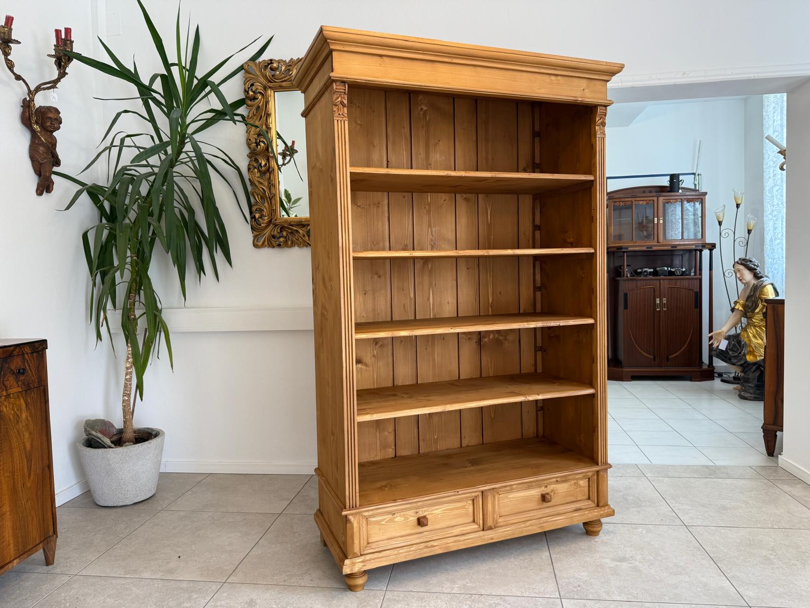 Bücherregal Stellage Antikes Gründerzeit Bücherschrank Naturholz G1984