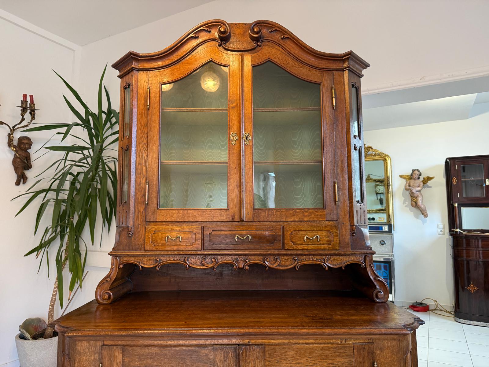 Originaler barocke Aufsatzvitrine Aufsatzkommode Vitrine Antiquität Tabernakl D1143