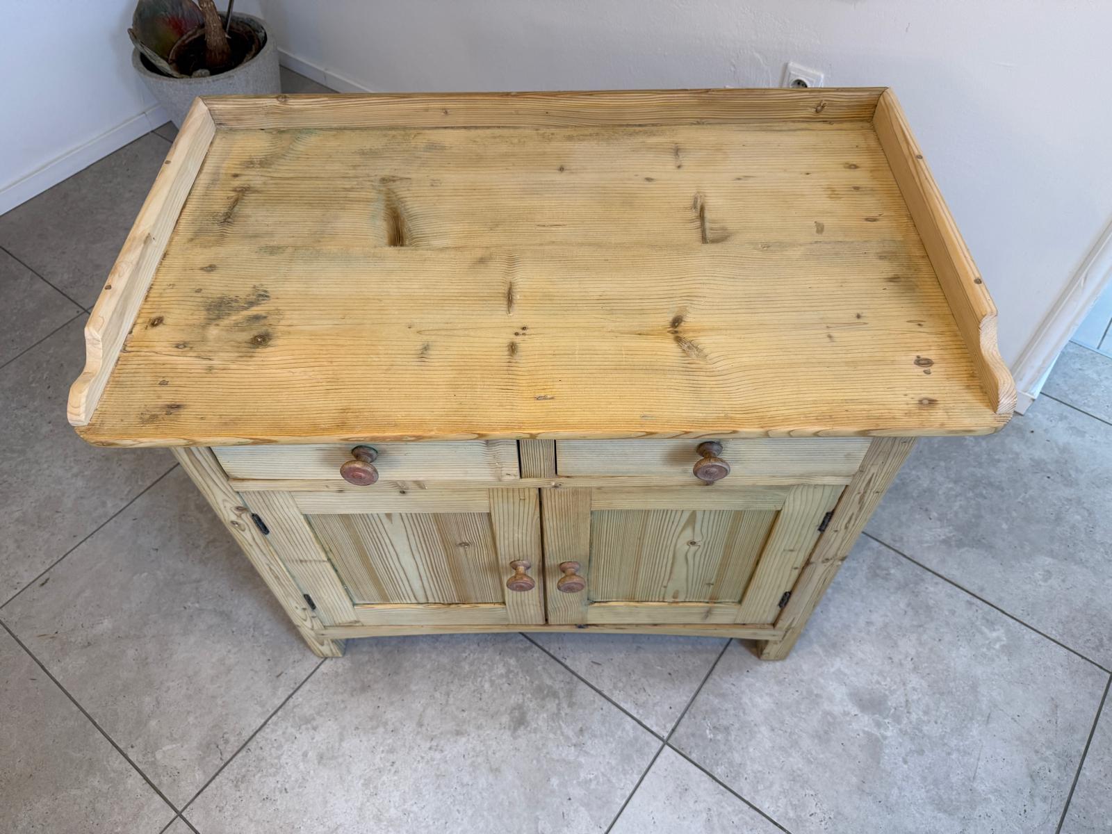 Bäuerliche Wickelanrichte Kommode Naturholz Antik & Alt D1075