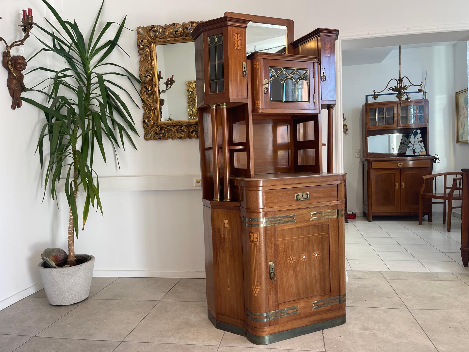 Traum Jugendstil Kredenz Bücherschrank Antiquität G1100