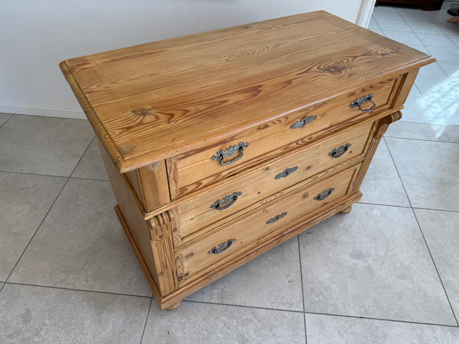 Gründerzeit Laden Kommode Restauriert Weichholz Bauernkommode G1848