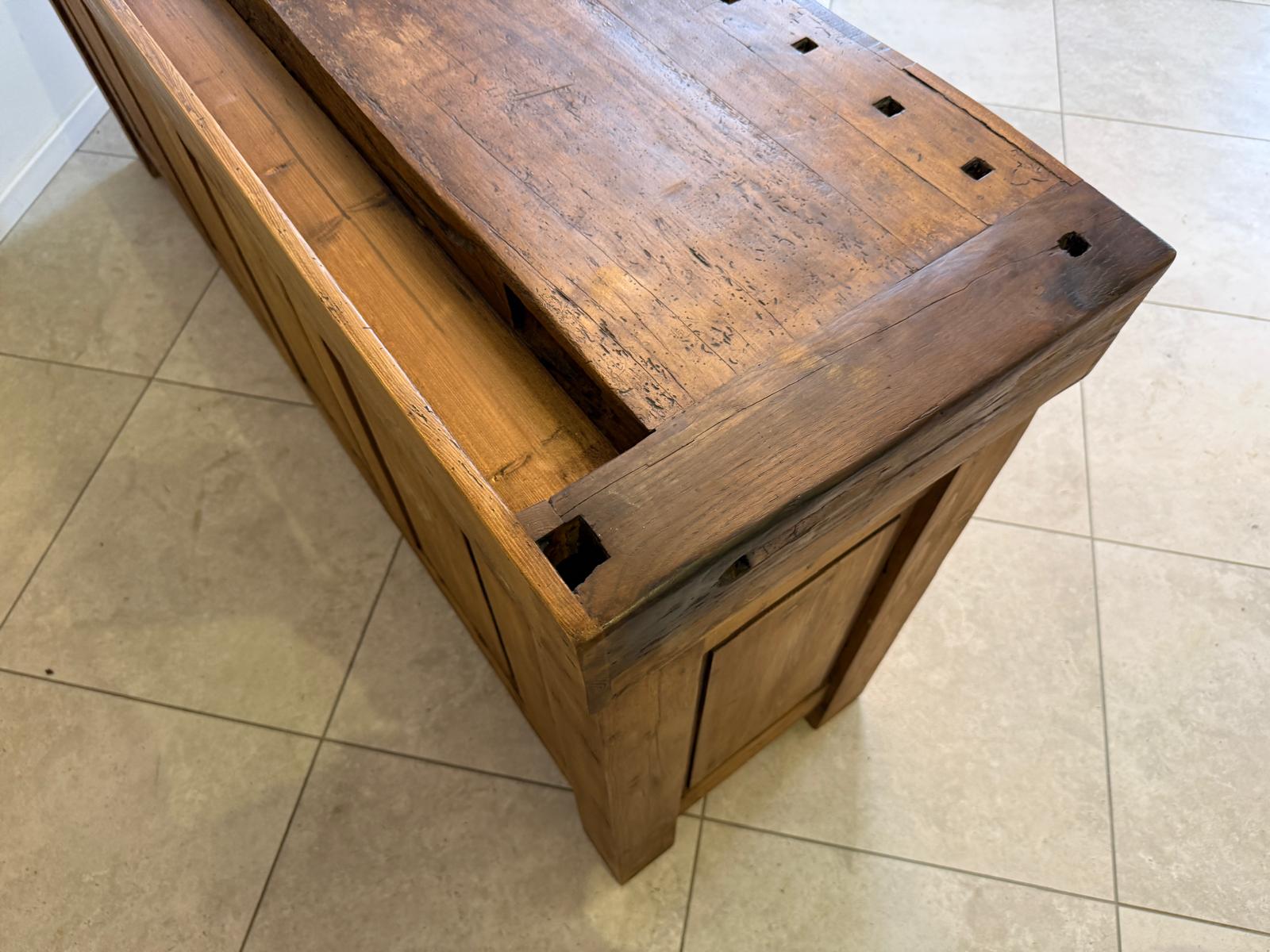 Historische Hobelbank Werkbank Pult Tresen Ladenschrank Designerstück D1248