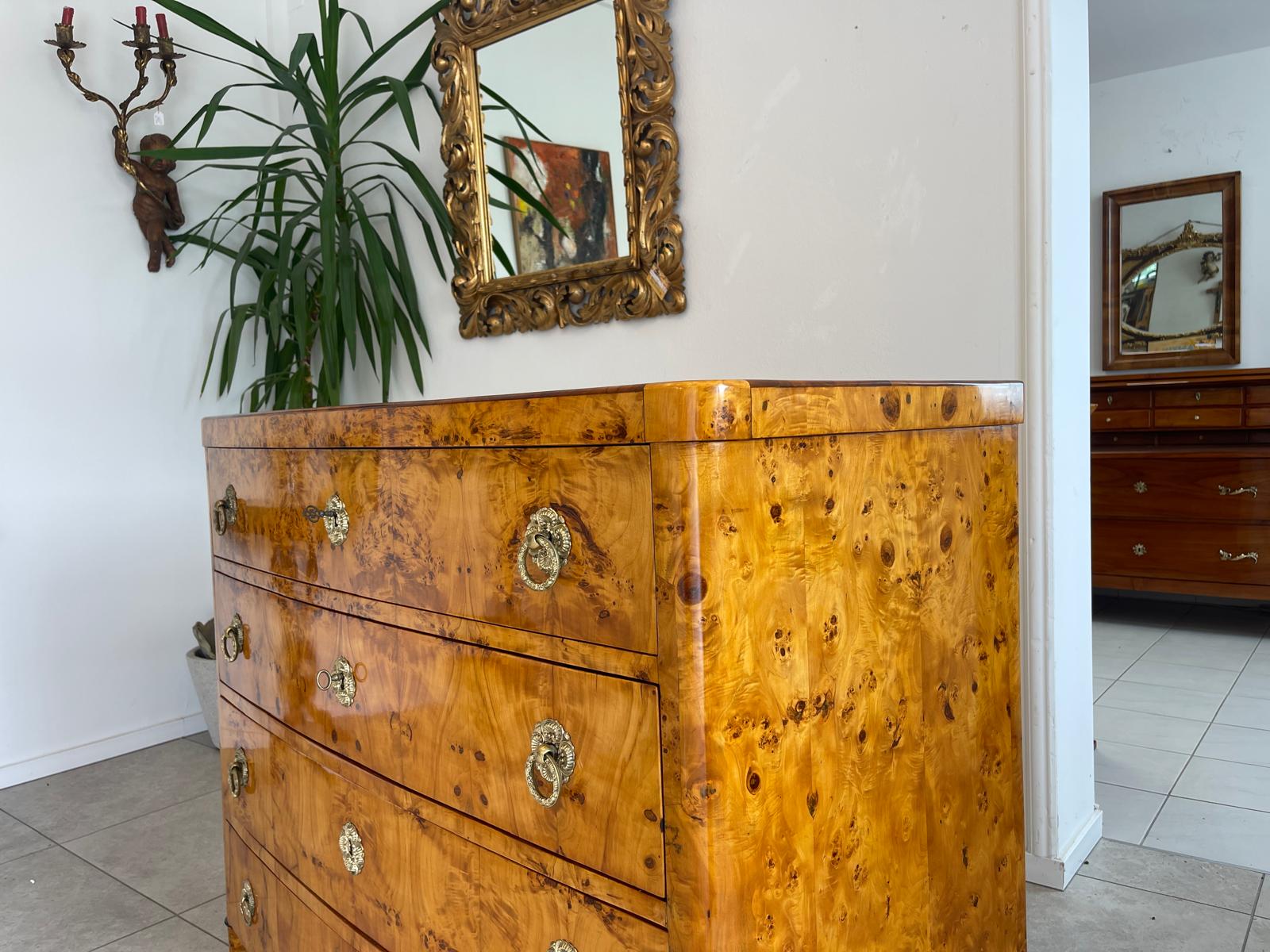 Restaurierte Biedermeier Schreibkommode Sekretär Pappelholz Antiquität G1747