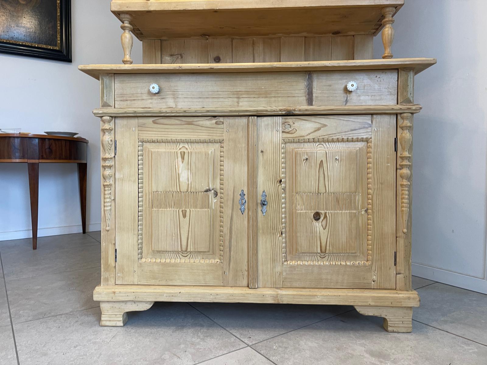 Restaurierte Gründerzeit Küchenschrank Vitrinenschrank Bauernschrank Bauernmöbel G1047