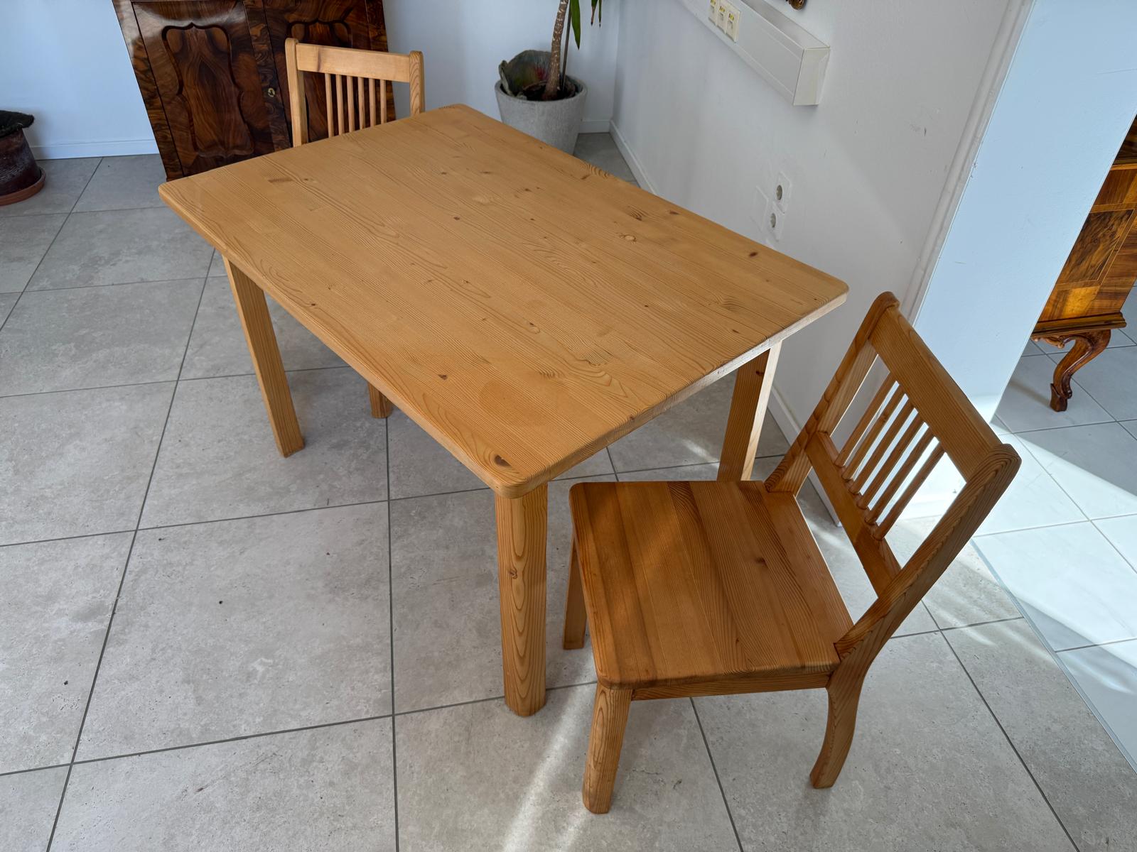 Bauernstube Tisch 2 Sessel Fichtenholz  D2495