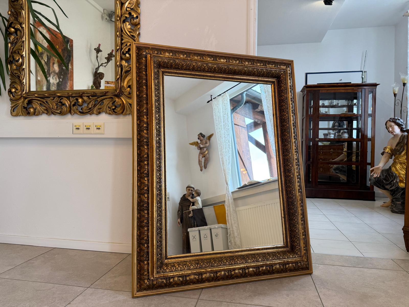 Vergoldeter Ritterspiegel Biedermeier Spiegel Traum Rahmen Antik G2166