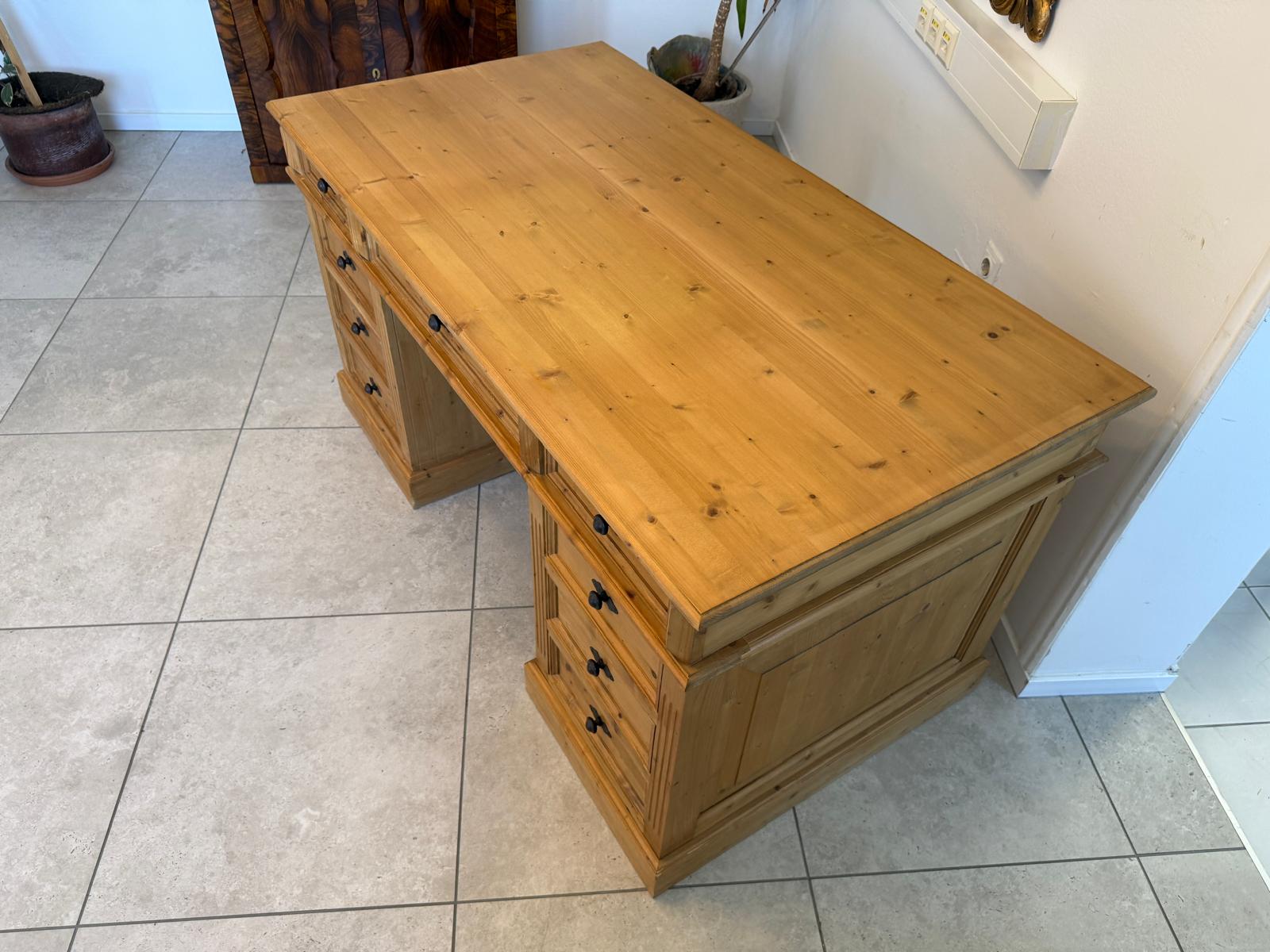 Bäuerlicher Gründerzeit Schreibtisch Sekretär Weichholz D2403