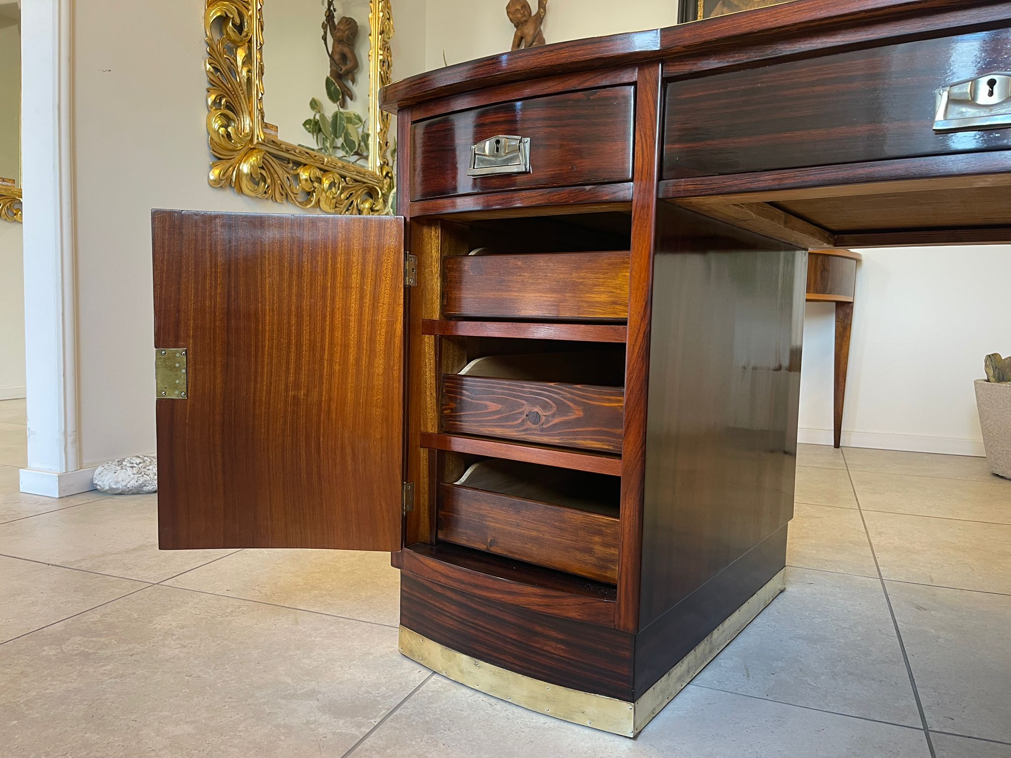 Restaurierter Jugendstil Schreibtisch Sekretär Freisteher Originalstück G1070