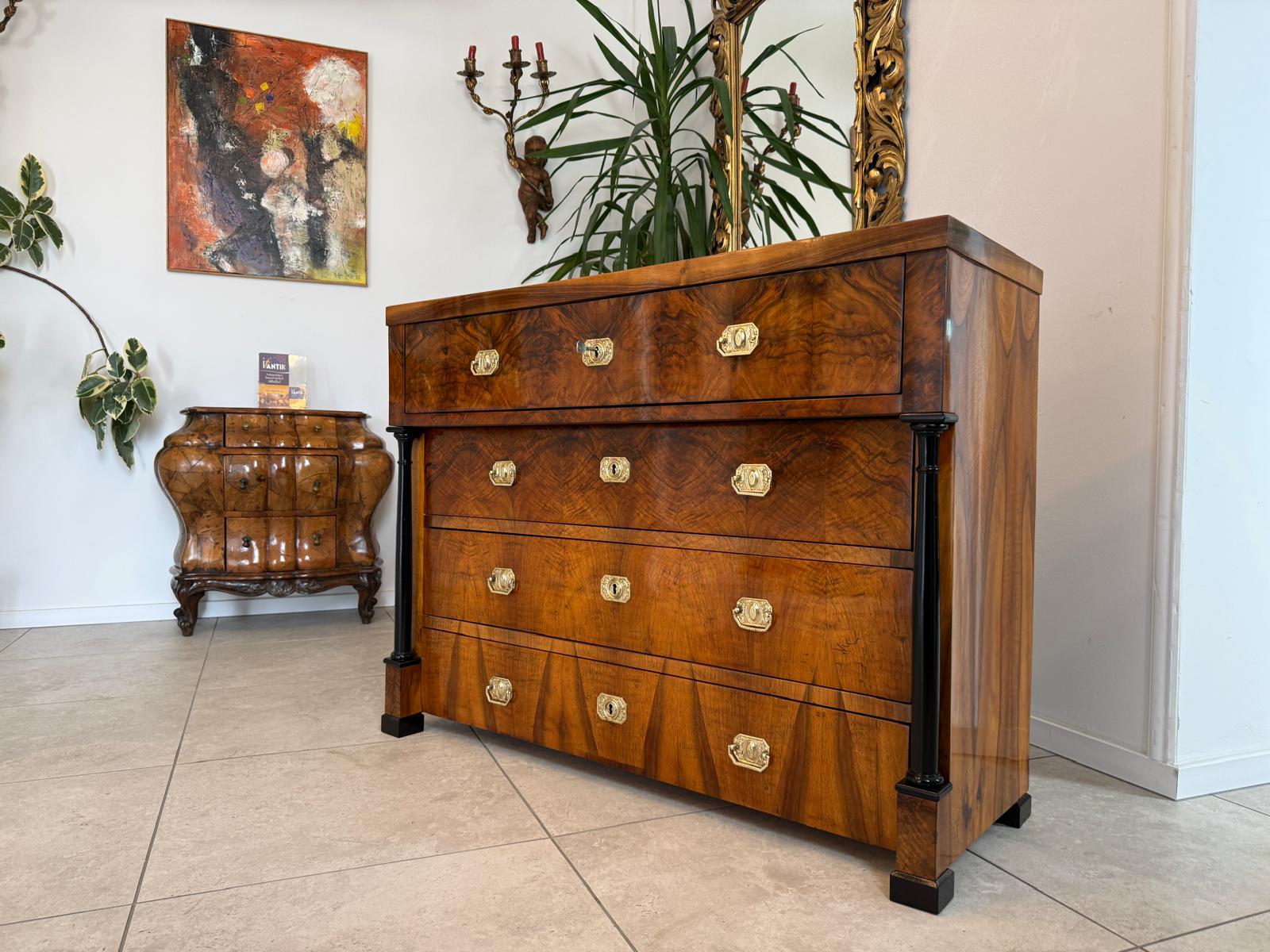 Sale Restaurierte Biedermeier Schreibkommode Nussholz Antiquität D1192