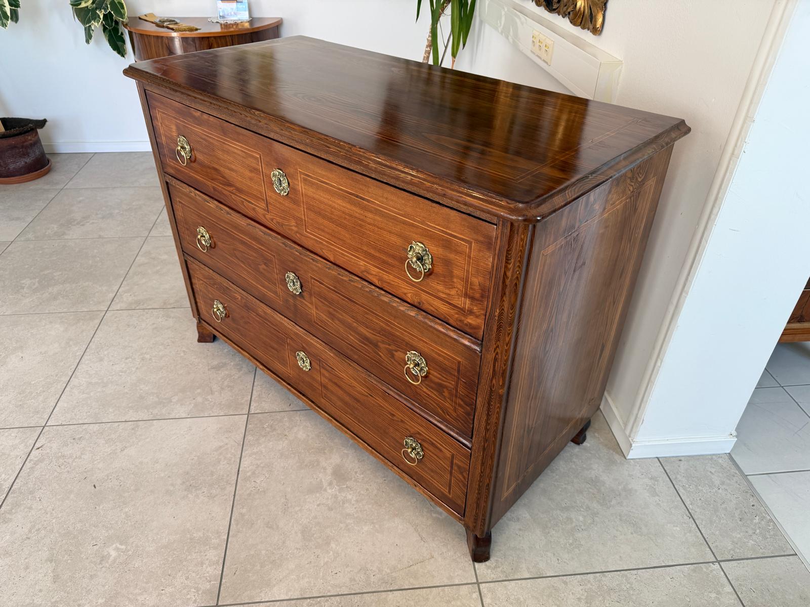 Restaurierte Biedermeier Kommode 3 Ladenkommode Nussholz Antiquität G2213
