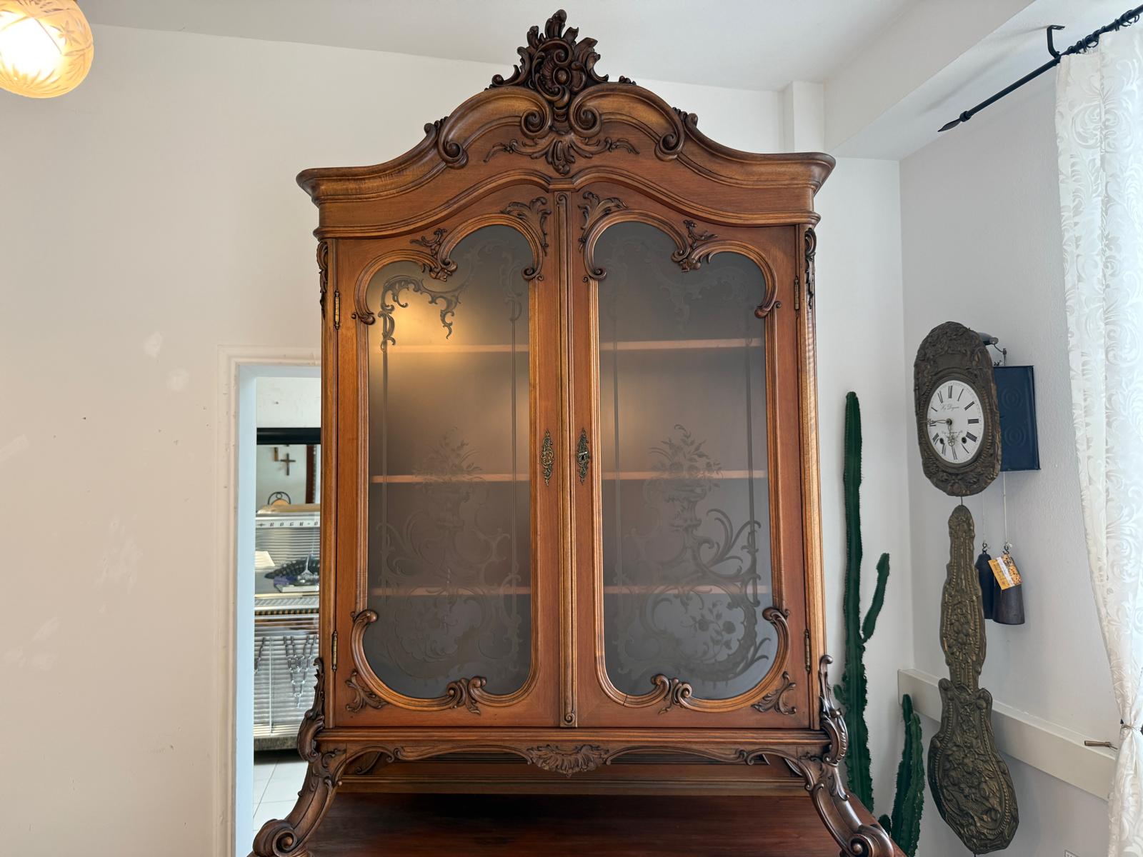 SALE Pfeiferlbarock Aufsatzbuffet Altarschrank Aufsatzschrank Eichenholz  – D2657