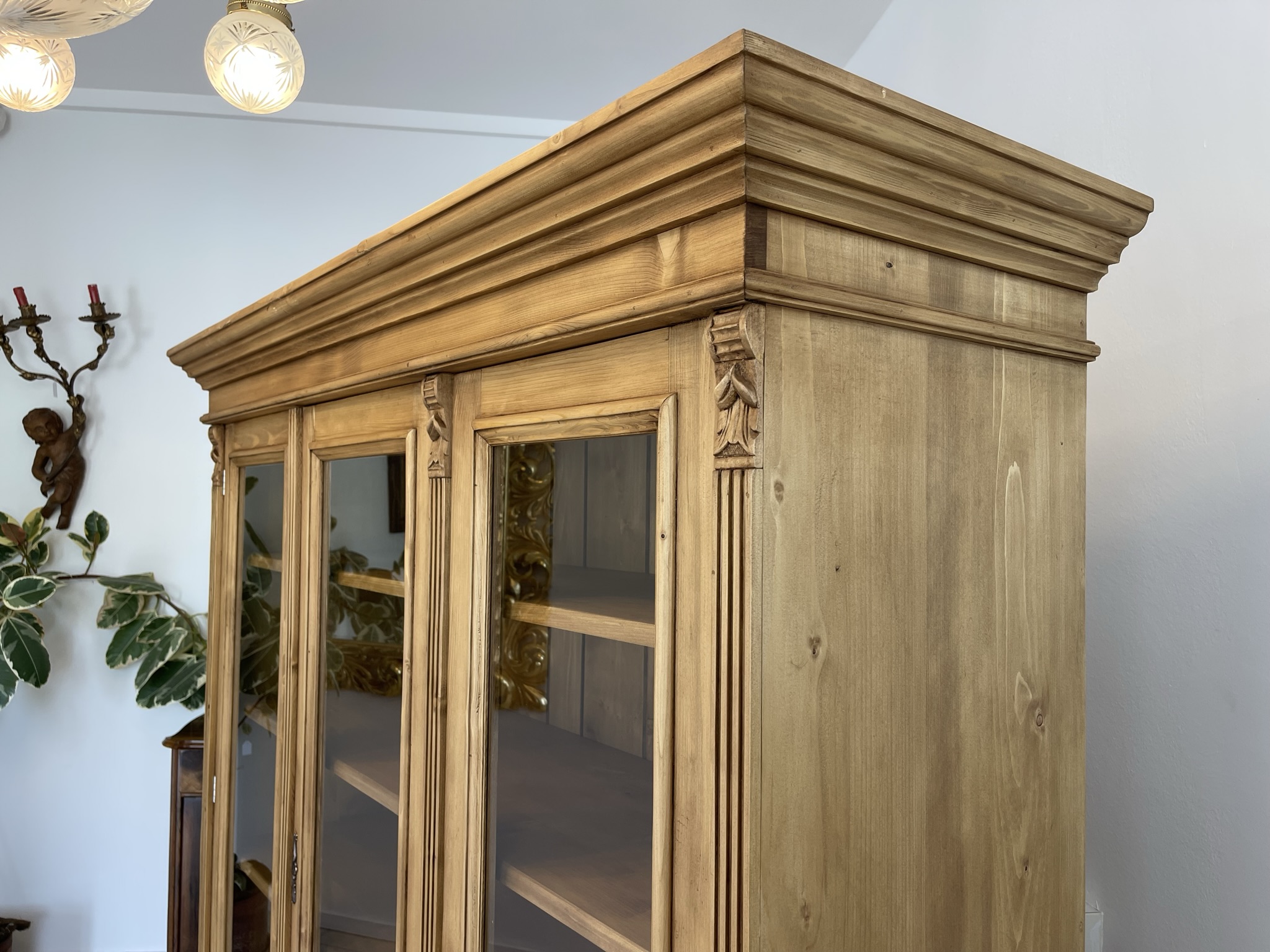 Biedermeier-Schrank-13 Bauernvitrine Bücherschrank Ordnerschrank Bauernschrank A5442