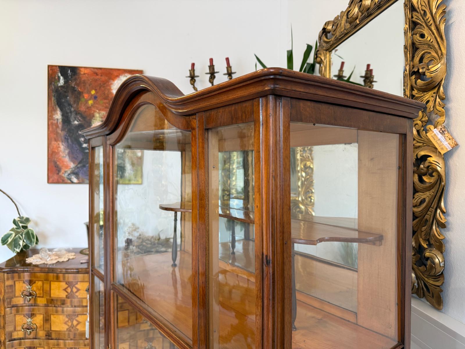 Altrestaurierte Spätbiedermeier Vitrine Bücherschrank Glasschrank Antiquität D2725