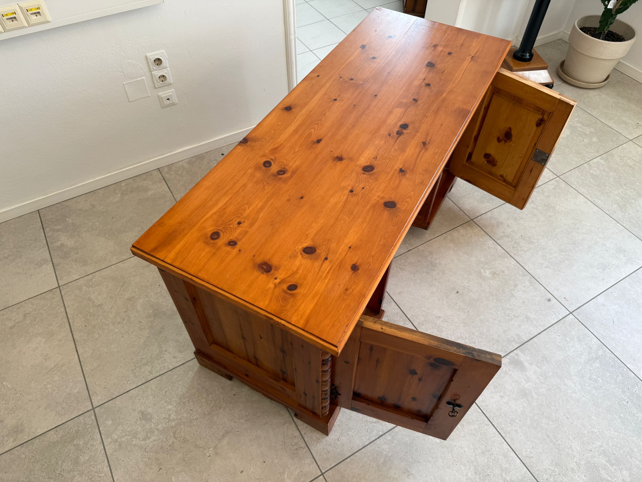 Alter Naturholz Schreibtisch Zirbenholz Sekretär G1924