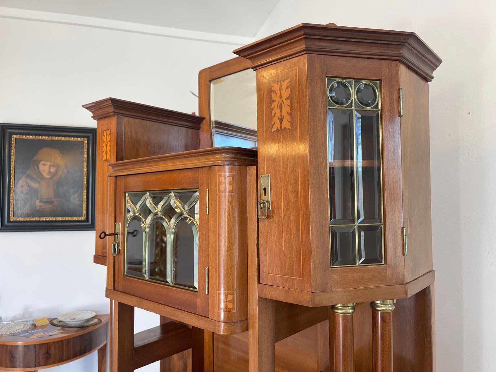 Traum Jugendstil Kredenz Bücherschrank Antiquität G1100