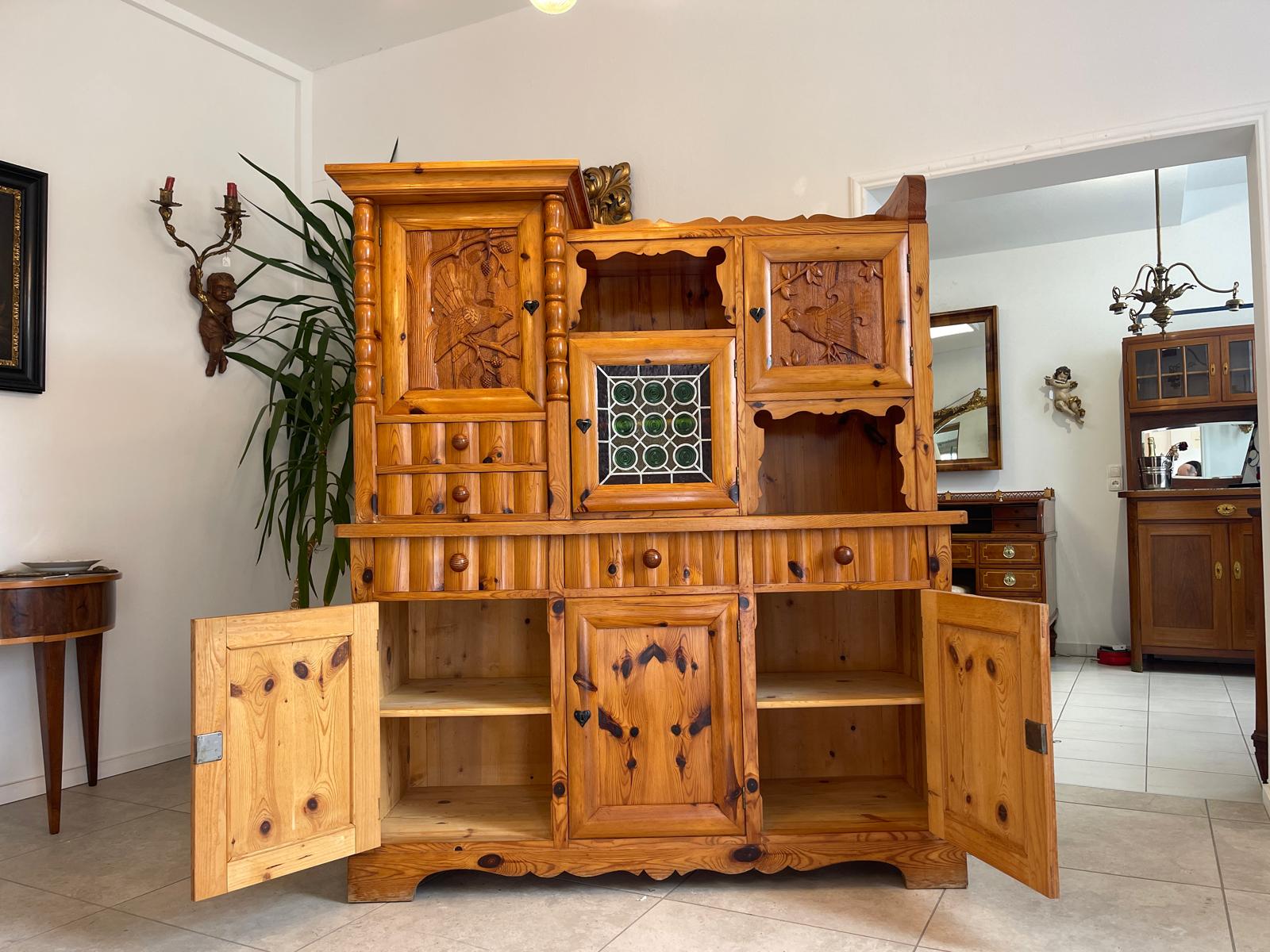 Zirbenholz Kredenz Butzenglas Küchenschrank G1173