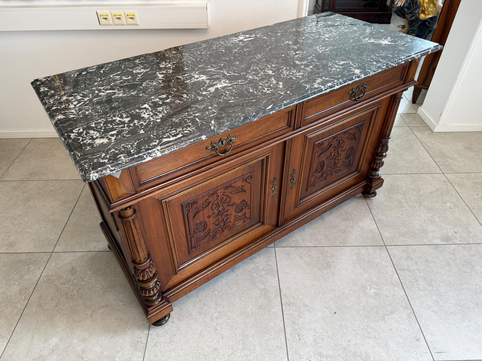 Originale Gründerzeit Anrichte mit Granitplatte Waschtisch Historismus G2769