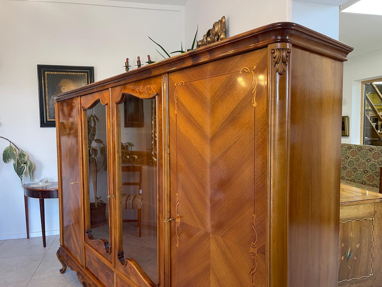 Bücherschrank Barock Barockstil Vitrine Glasschrank Wohnzimmerschrank A5151