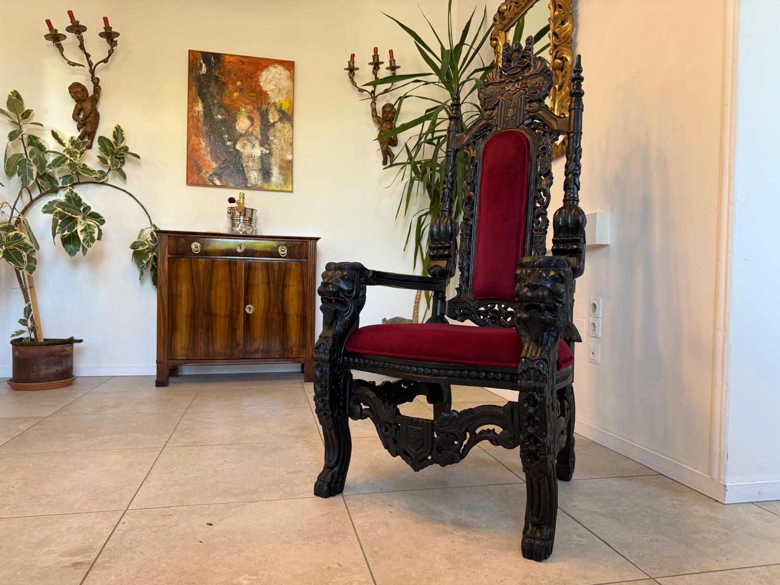 Prachtvoller Fauteuil Stuhl Königssessel Prunksessel Barockstil G2096