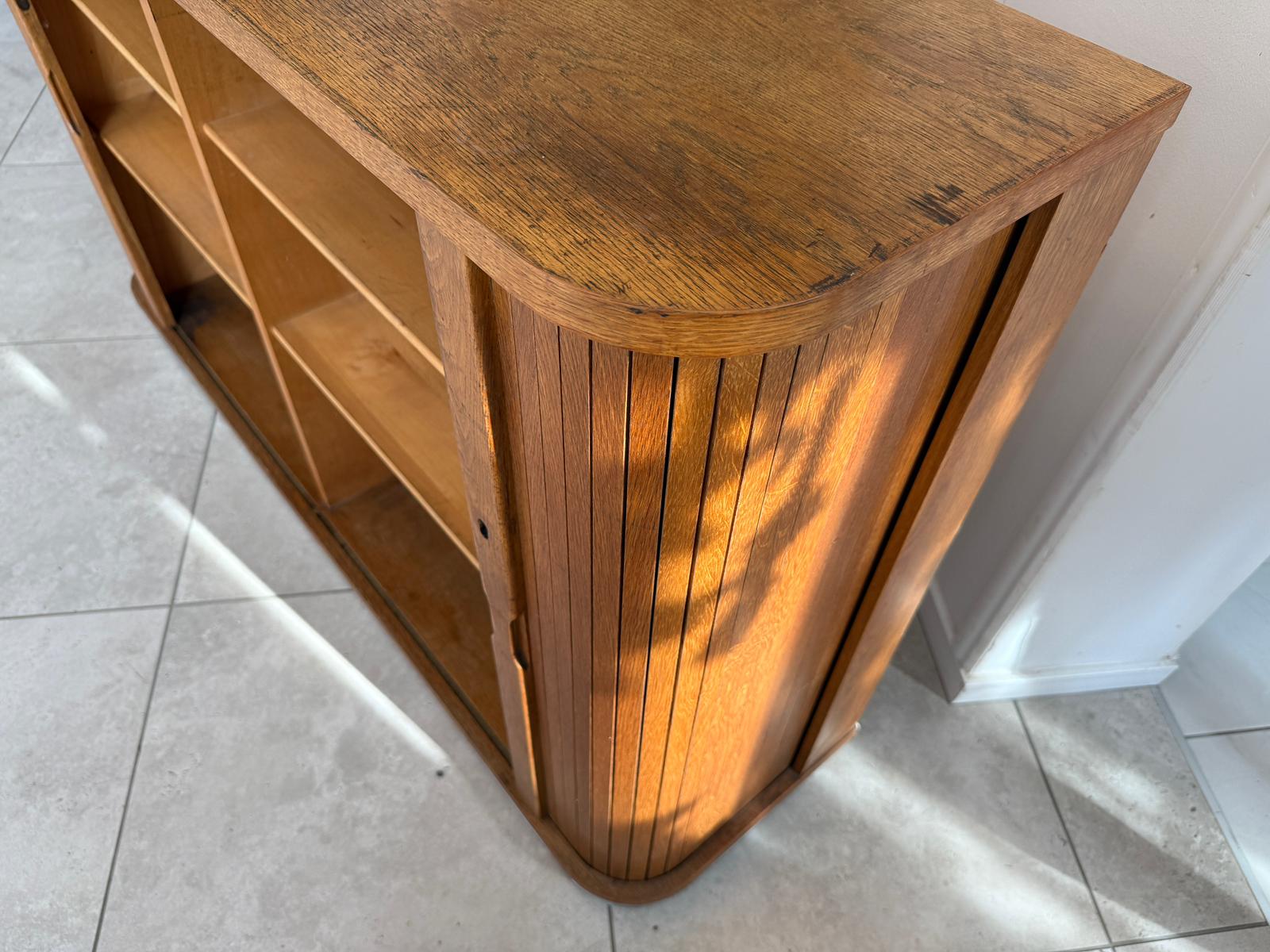 Jugendstil Rolladenschrank Antik Braun Büroschrank G1978