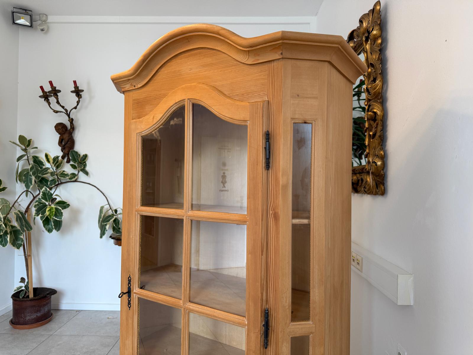 Bäuerlicher Vitrinenschrank Glasschrank Bauernschrank Vitrine - G1719