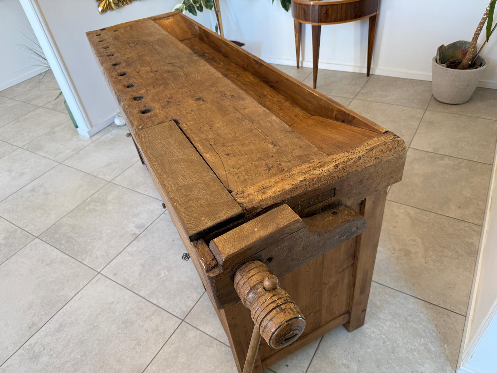 Urige Hobelbank Werkbank Pult Tresen Ladenschrank G2183