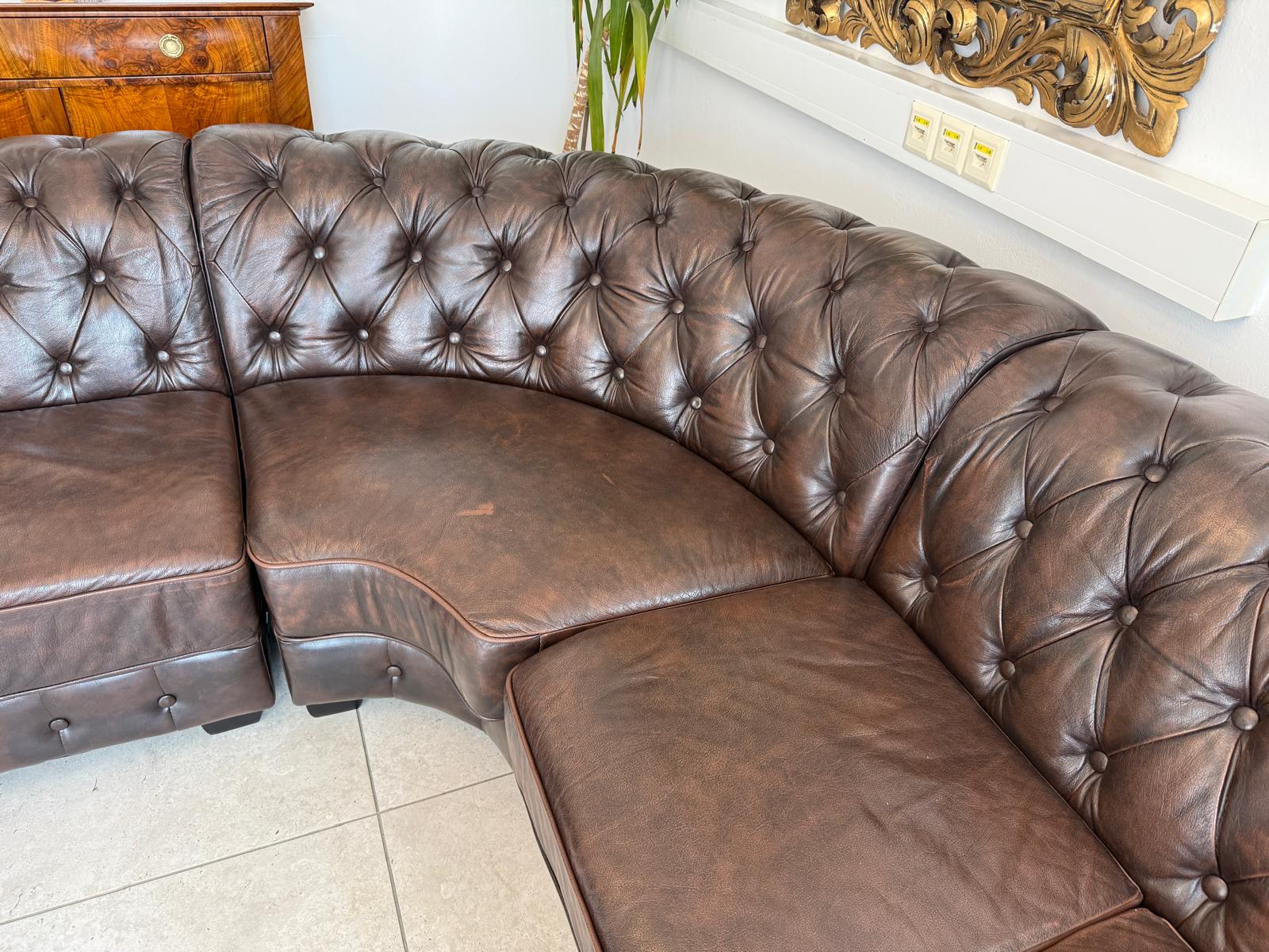 Chesterfield Ecksofa Clubsofa Couch Zigarrenbraun D2522