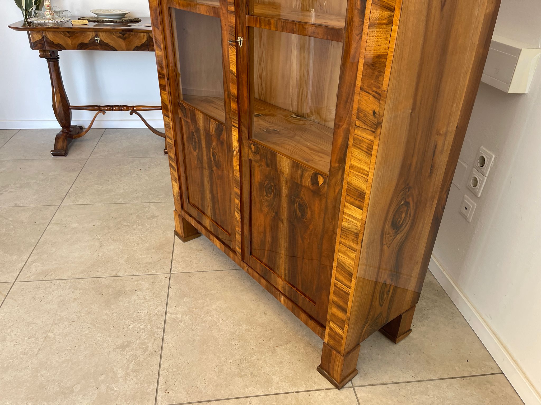 SALE Restaurierte Biedermeier Vitrine Bücherschrank Bibliotheksschrank ANTIQUITÄT G1374