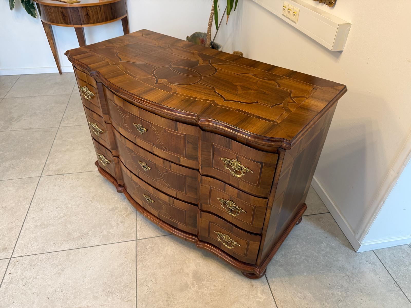 Authentische Barock Kommode Obstholz Marketerien Antiquität Nussholz  G2370