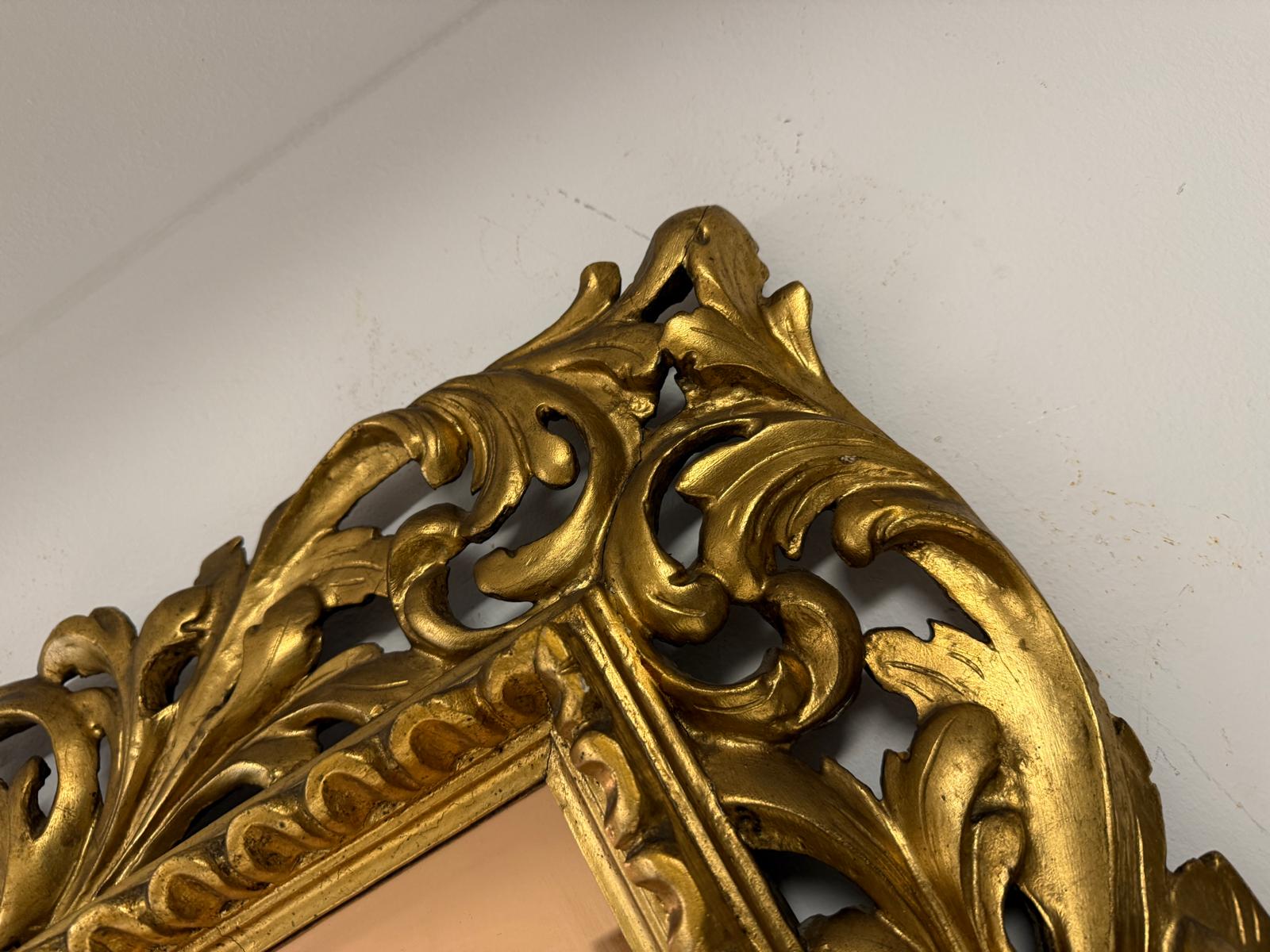 SALE Florentiner Spiegel Akanthusblattschnitzkunst Holzschnitzerei Golden G2380