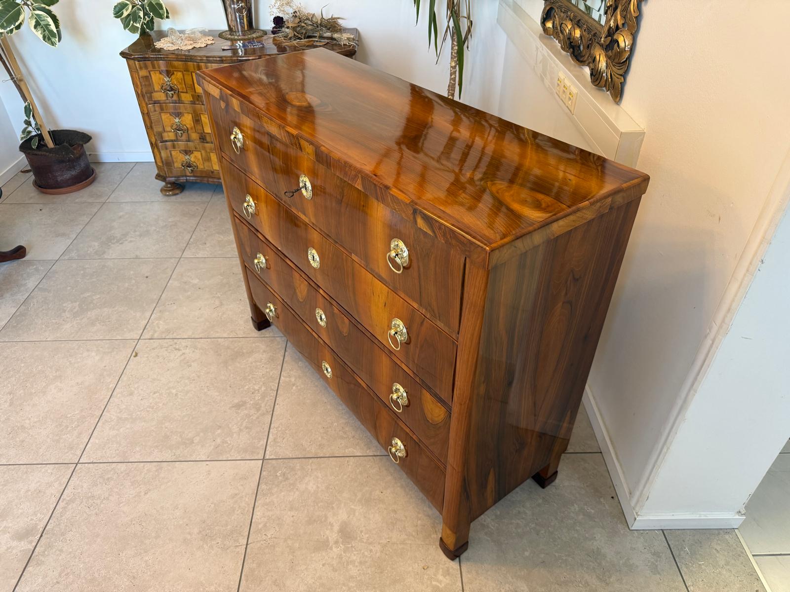 Biedermeier Kommode Ladenkommode Nussholz Antiquität Restauriert D2763