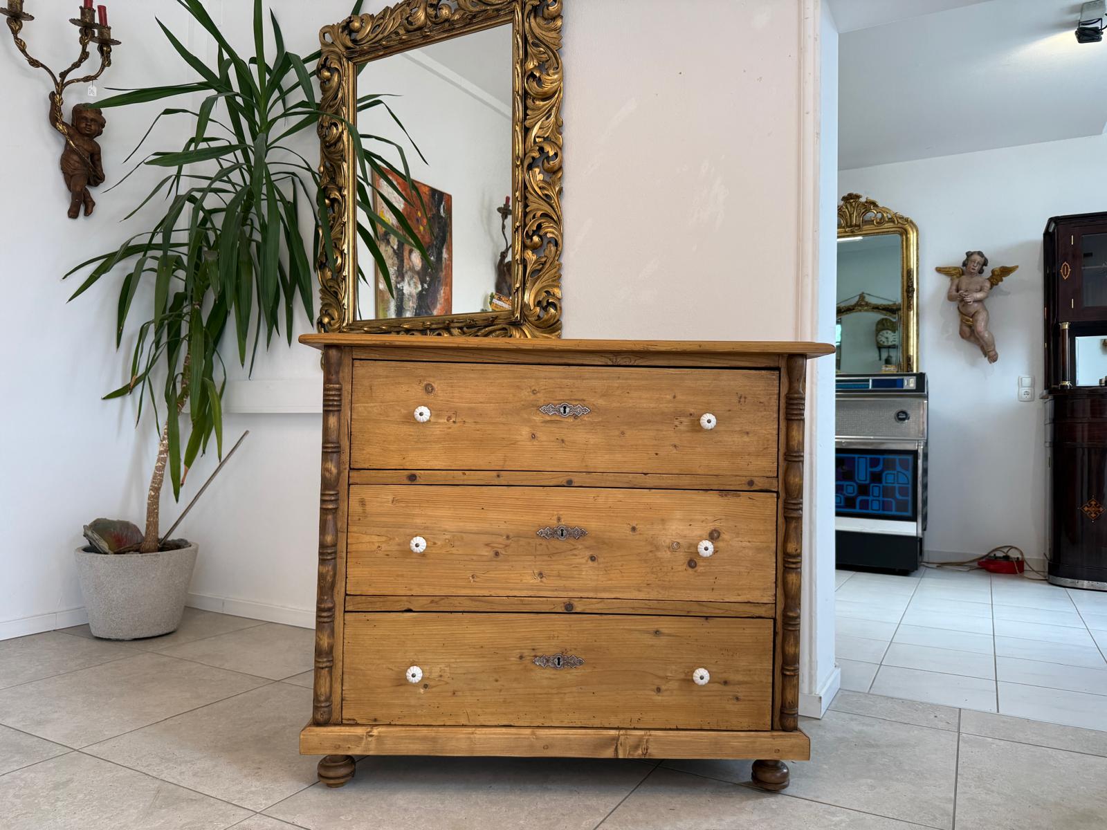 Biedermeier Kommode 3 Ladenkommode Antik Original D2380