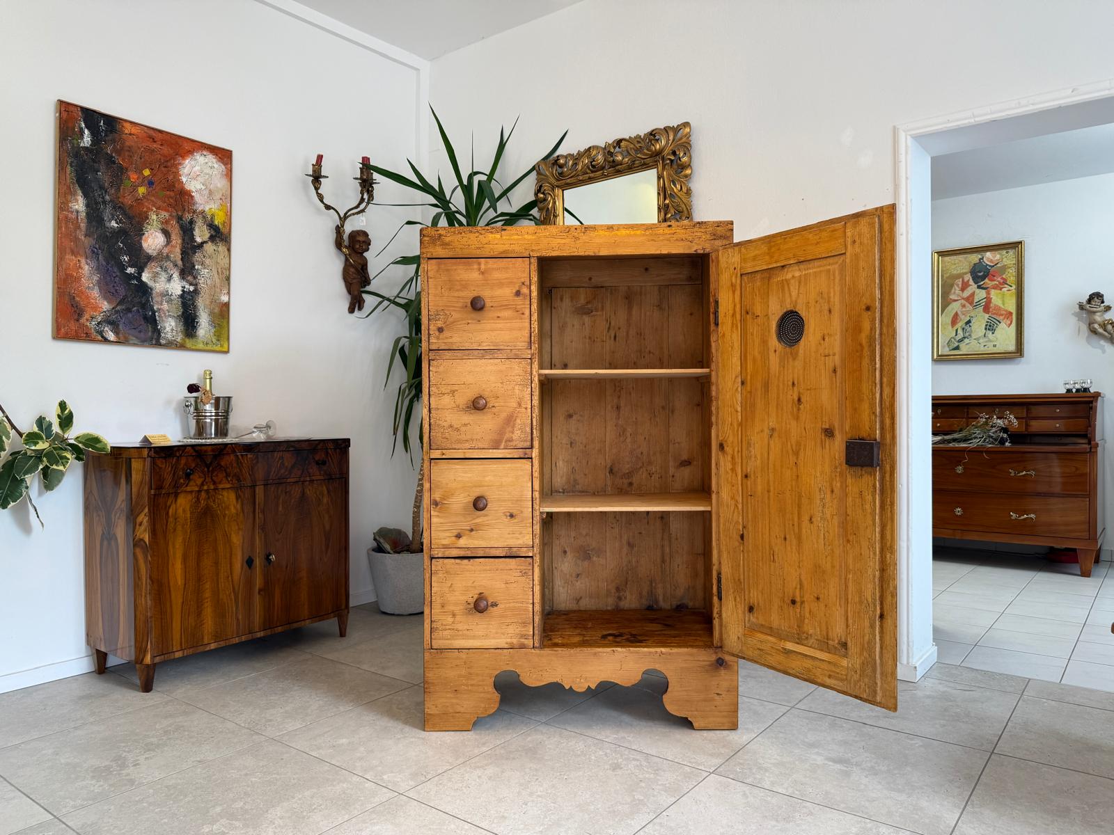 Alter Biedermeier Brotschrank Almerschrank Vorratskasten Kasten G1892