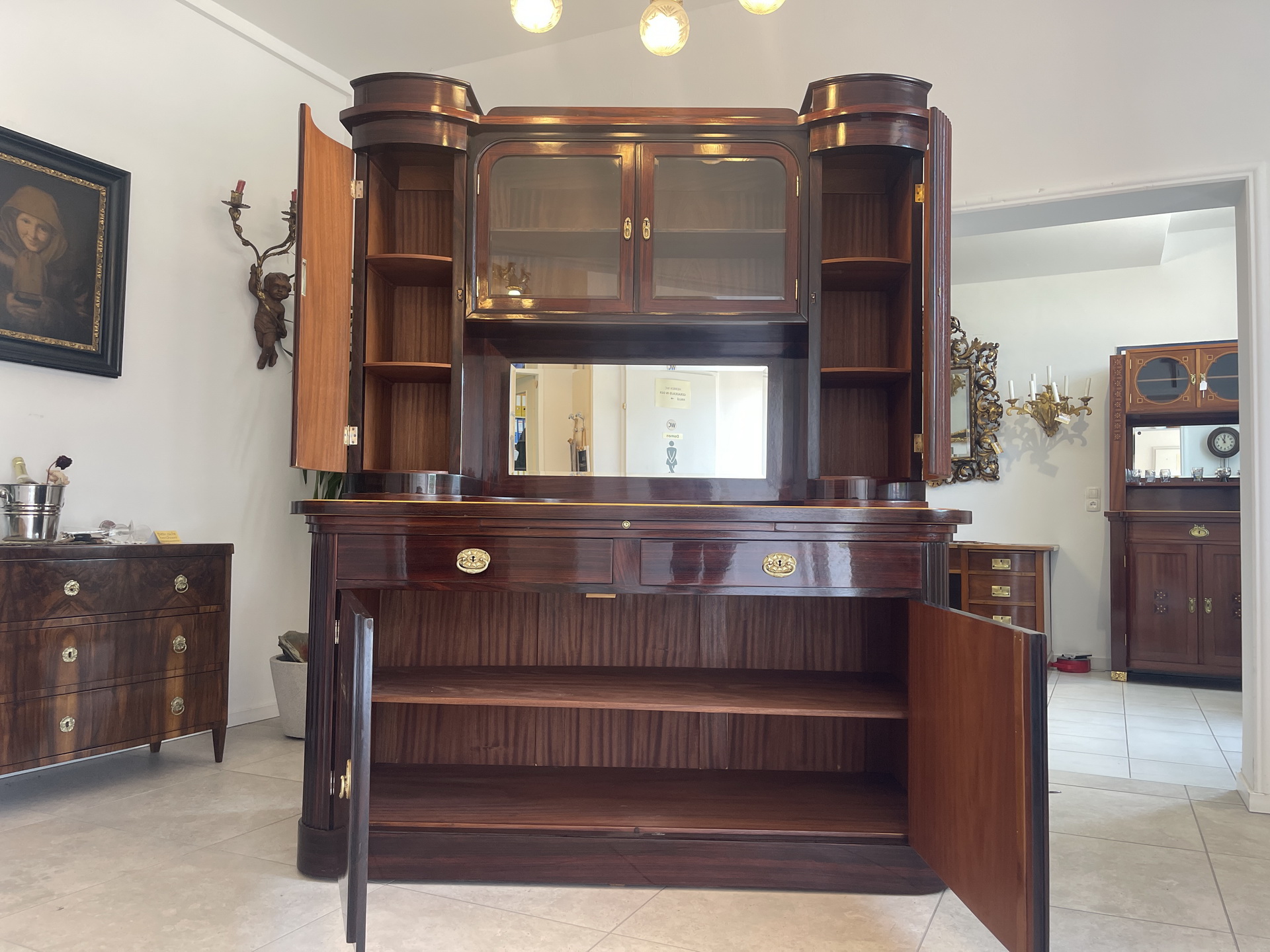 IMG_2168p1fnJcbhVG8T1 Restauriertes Jugendstil Aufsatzbuffet Bücherschrank A4583