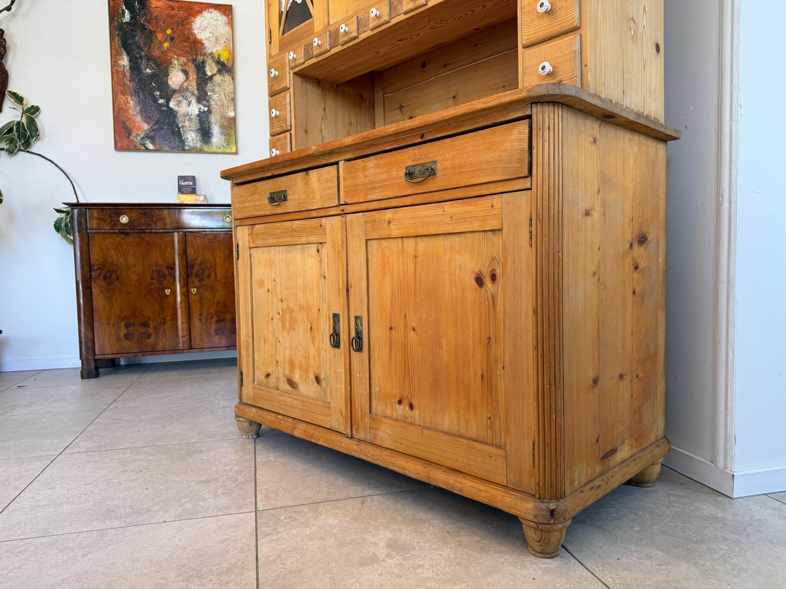 Jugendstil  Naturholschrank Küchenbuffet Küchenschrank Küchenkredenz D2513