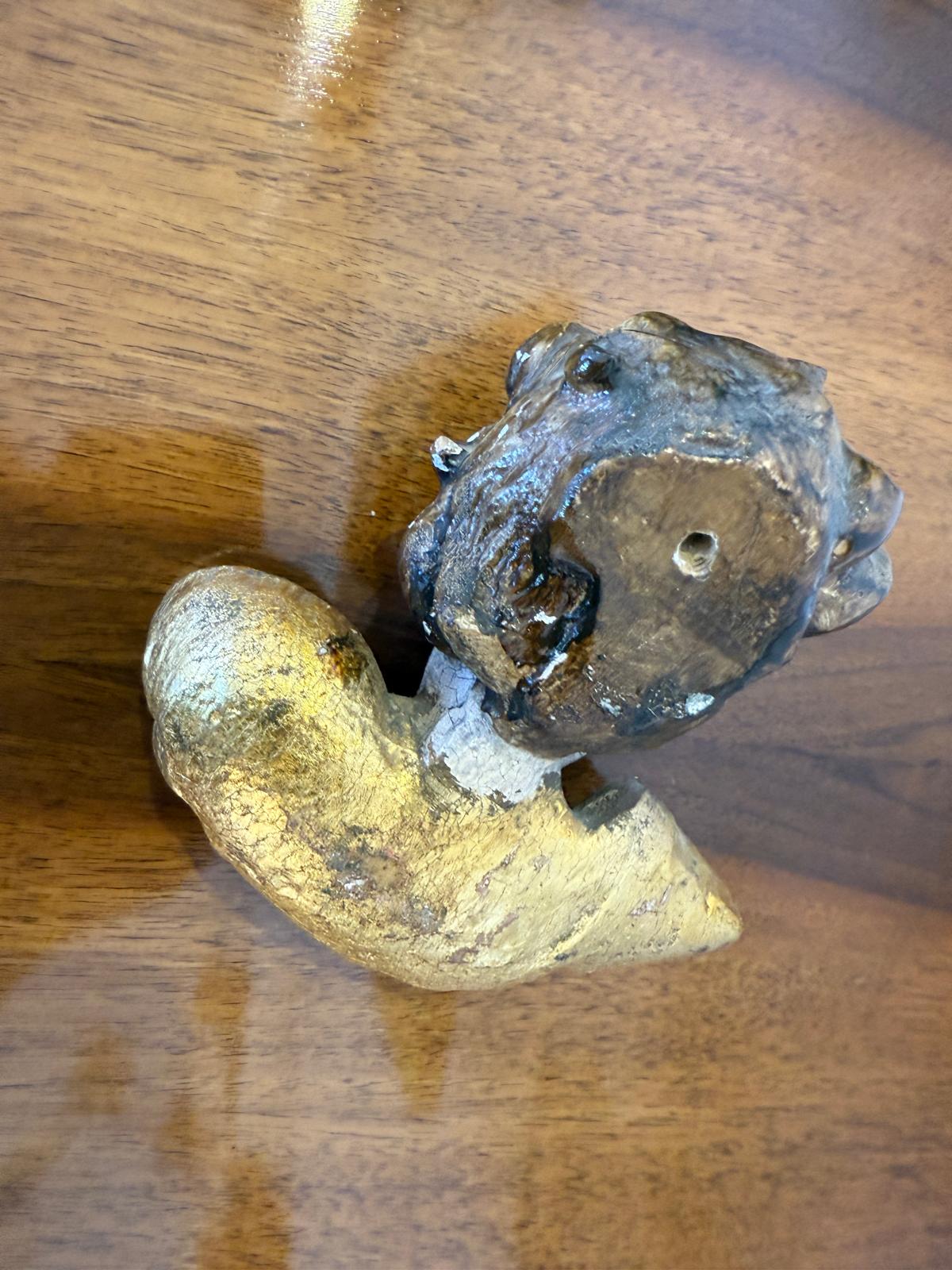 Hölzerner Engelkopf Engel Holzschnitzerei G2874