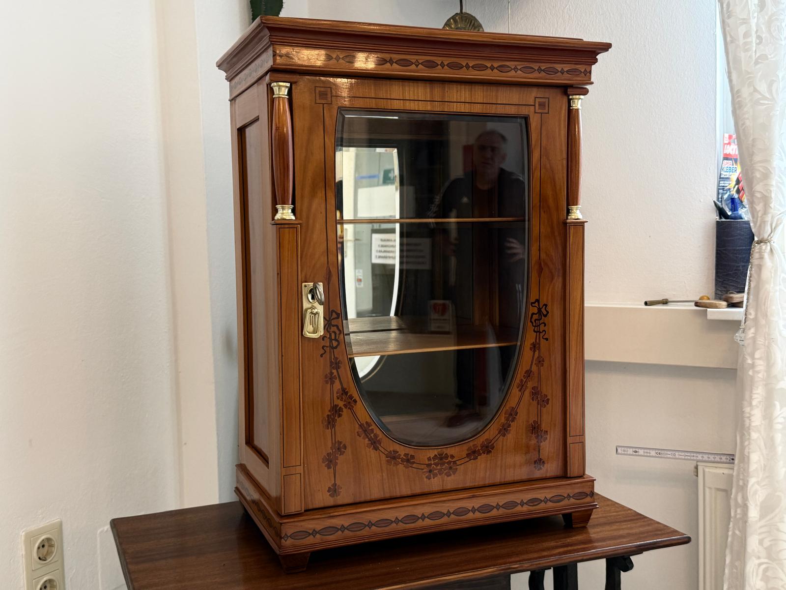 Sale Empire Säulen Bücherschrank Vitrinenschrank Restauriert D2873