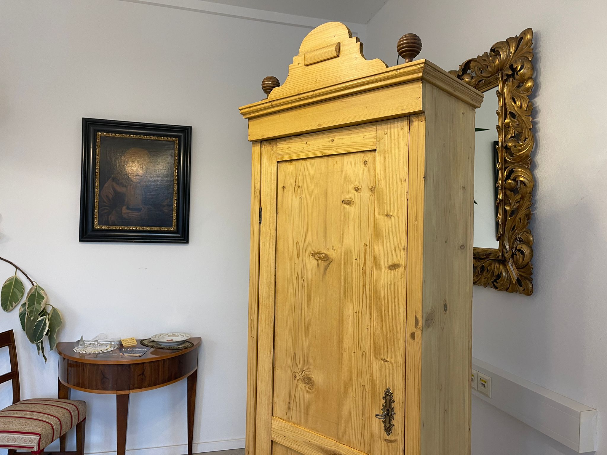 Originaler 1 türiger Bauernschrank Jugendstil Naturholzschrank Bauernstube E1020