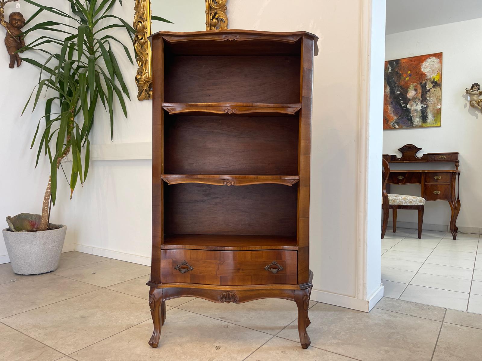 Barockstil Regal Ablage Bücherregal aus Buchenholz, zierlich und stilvoll G1198