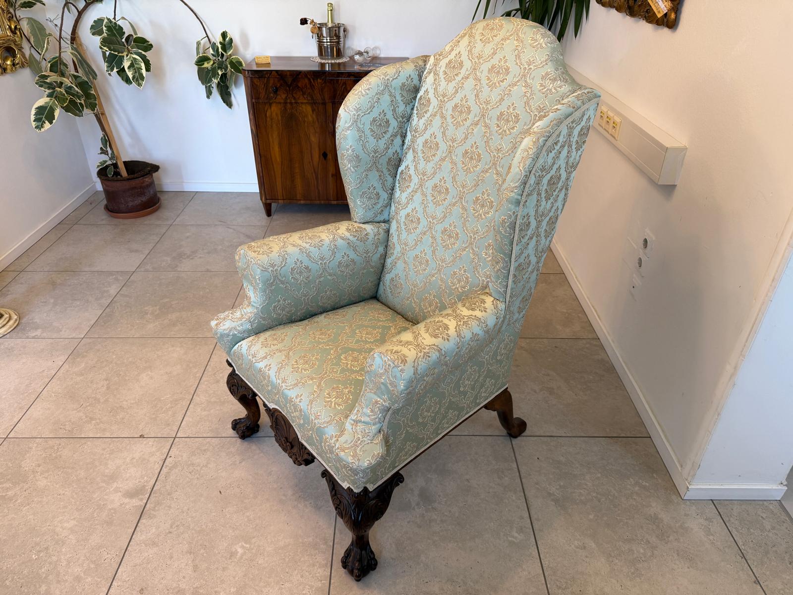 Restaurierter Historismus Ohrenfauteuil Ohrensessel Köinigssessel G1964