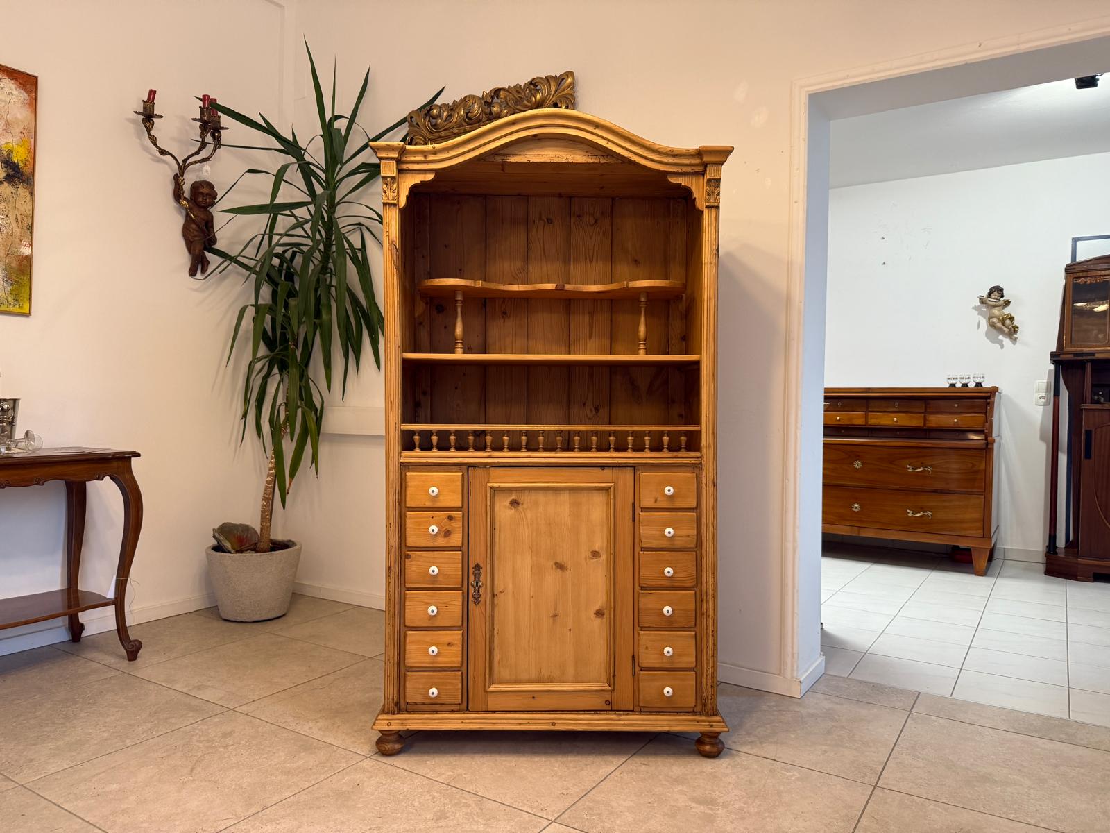 Bäuerliches Bücherregal Gründerzeit Stellage Naturholz G1805